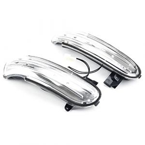 QKLsudua Clignotant LED pour rétroviseur latéral de voiture compatible avec Be-nz SLK R171 W171 à 2008.12, compatible avec Be-nz SL R230 W230 jusqu'à 2008.04 A1718200421 A1718200321-Crystal White (QKL-UK, neuf)