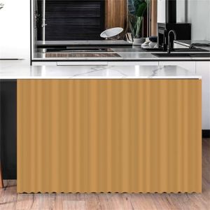 Highdi Rideau Armoire Cuisine Courts, Meuble Rideau Cache Placard Anti Poussière Auto-Adhésif sans Perçage pour sous Evier, Cuisine Porte de Placard, Étagères (Doré,70 * 90cm) (Highdi, neuf)
