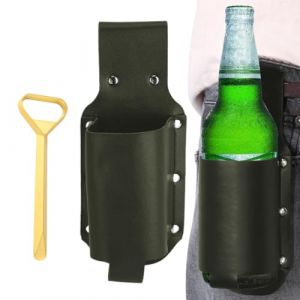 KEMUZ Porte Gobelet Ceinture Holster 1 Pièces, Ensemble Élégant Porte-Bière Et Stylo En Cuir Vert Bouteille, Idée Cadeau Homme Pour Bureau, Voyage Et Événements Spéciaux (WEIWEIHAI, neuf)