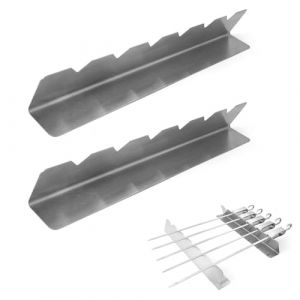 Racks &agrave; Brochettes pour Barbecue,Lot de 2 Porte-brochette en Acier Inoxydable,Brochettes de Kebab Support,accessoires de barbecue, pour le camping et la randonn&eacute;e,Barbecue Ext&eacute;rieur (QANEASS, neuf)