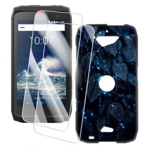 OAGELIM 2 Pack Prot&egrave;ge-&Eacute;cran + Coque Compatible avec Crosscall Action X3 (5 Pouce) Coque Impression Artistique Personnalis&eacute;e et Film Verre Tremp&eacute; (Feuilles) (MILEGAO, neuf)