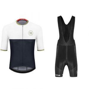 Générique Maillot Cycliste Homme Vêtements Cyclisme Pro Homme Tenue Cycliste Manche Courte, Été Jerseys VTT et Cuissard à Bretelle, Cycling Route Respirant Séchage Rapide (Komoreta, neuf)