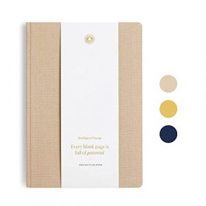 Intelligent Change Carnet de notes de qualit&eacute; sup&eacute;rieure - Beige - Couverture rigide - Pour l'&eacute;cole et le travail - Bloc-notes vierge pour notes, listes de choses &agrave; faire et &eacute;criture cr&eacute;ative (Intelligent Change Inc., neuf)