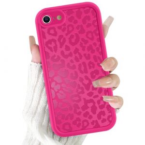 ZhuoFan Coque pour iPhone 7/8/iPhone SE 2022 /SE 2020 4,7”, Aesthetic Léopard Motif Étui Rose Rouge Mat Housse Ultra Mince TPU Souple Silicone Case Antichoc Anti-Rayures Bumper Protection Cover, 04 (BAROR TRADING, neuf)