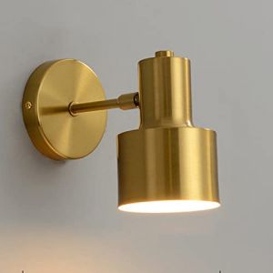 Minimalisme Moderne Applique Créatif Industriel Applique l'intérieur Terrasse Restaurant Grenier Escaliers Salon Couloir Appliques murales Lampe de Mur Murale fer Ajustable Spot mural E27,D'or (xindaxin, neuf)