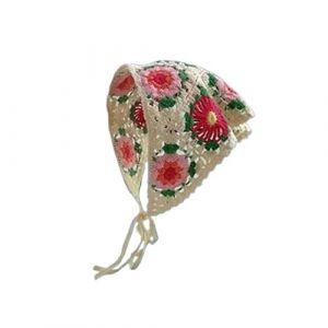 Foulard Triangle Cheveux Bandeau triangulaire tricot&eacute; for femmes et filles, petite fleur, foulard, accessoires for cheveux(Color-04) (huxiaohong666, neuf)
