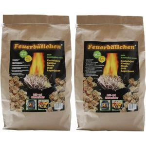 Allume-Feux RaiffeisenWaren Fireballs, Allume-Barbecue, Allume-chemin&eacute;e, Allume-feu (Allume-feu &eacute;cologique &agrave; Base de Produits naturels, pour Allumer Le Charbon de Bois) 2 Sacs de 4 kg (MCT MultiChannelTrade, neuf)