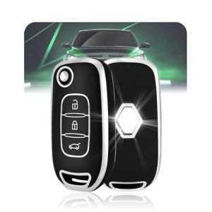LELNOOS Coque Cl&eacute; Voiture, Silicone &Eacute;tui Cle Etui Clef Protecteur Cache Cles pour Renault Clio 5 Twingo 3 Kangoo 3 Megane 4 Trafic 3 Captur Express Kadjar Dacia Duster Dokker Sandero Stepway Stepway (LELNOOS, neuf)