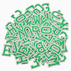 Allazone 104 PCS Patch &Eacute;cusson Brod&eacute; Thermocollant, &Eacute;cussons Brod&eacute;s &agrave; Repasser avec Lettres de A &agrave; Z pour V&ecirc;tements, Robes, Chapeaux, Jeans, Accessoires de Bricolage, Vert (Aircris, neuf)