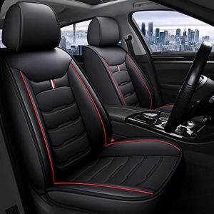 Lot Complet de Housses de siège de Voiture pour Mazda 3 Mazda3 iTouring Sedan Hachback Sport 2004-2021 5 Places Housse de siège Confortable en Cuir Toutes Saisons Noir Rouge (maipula, neuf)