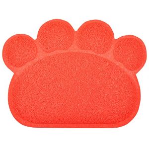 Tapis de litière en forme de patte pour chat,40 x 30 cm (écarlate) (Estore102, neuf)