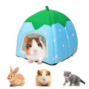 Jilskl Petite Maison d'hiver, Lit Cochon d'Inde, Couchage Rongeur, Nid de Hamster, Lit pour Petit Animal pour Chinchilla, H&eacute;risson, Cochon d'Inde, Hamster, Furet, Rat, Chat, Chien (Bleu) (Mrcqdbb, neuf)