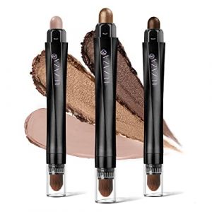 LUXAZA Lot de 3 crayons de fard à paupières, mat et scintillant, crème pour fard à paupières, bâton de fard à paupières marron doré, imperméable, durable, maquillage smoky eye (Fast Media Ships From USA, neuf)