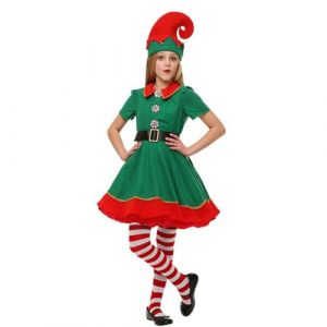 Costume Lutin Noel Enfant, Déguisement Lutin Enfant, Costume Elfe De Noël pour Filles et Garçons, Costume d'elfe de Noël Parent-Enfant Costume, Tenue De Noël Fête Le Carnava Elfe Déguisement (houcan, neuf)