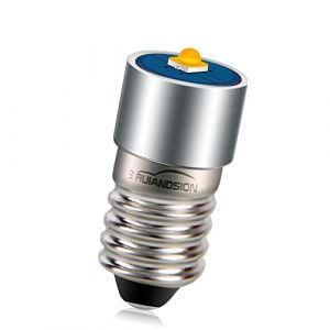 Ruiandsion 1 ampoule LED E10 4,5 V 2525 3 W 3 000 K blanc chaud LED de rechange pour lampe frontale lampe torche lampe de poche terre n&eacute;gative (Ruiandsion, neuf)