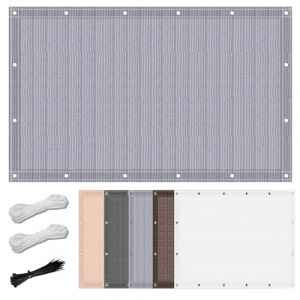 Filet Brise Vue 1.5 x 2 m avec &OElig;illets Couverture d'ombrage Ext&eacute;rieure Disponible en Plusieurs Tailles pour La Couverture V&eacute;g&eacute;tale Serre, Gris Clair (GOUTUI!, neuf)