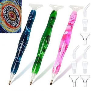 Saijer Stylo Diamond Painting, 3 Pièces Stylet Diamond Painting Stylo Diamant Painting Crayon Diamond Painting Stylo Diamond Painting Accessoires Stylo Résine Stylos de Peinture (Saijer, neuf)