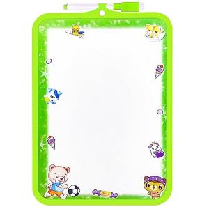 Tableau Blanc Petit Ardoise Effacable Double Face Mini Ardoise Blanche Effaçable à Sec avec 1 Marqueur Noir Tableau Blanc Effacable Enfant pour Ecole Maison Bureau, 26x19cm (Vert) (Autoau Inc., neuf)