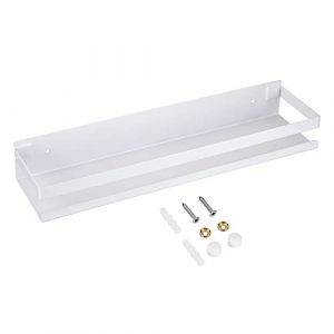 SUMTree étagère murale étagère de douche suspendre en acier inox panier de cuisine mural pour rangement (blanc, 40CM) (SanjiaEU, neuf)