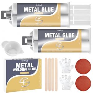100ml Colle Metal, Soudure a Froid Metal, Adhésif Époxy Haute résistance - Colle Epoxy Bi-Composant Résistant Hautes Températures, Solution Instantanée Rapide Tous Metals, Plastique, Fonte (TopArtLLC, neuf)