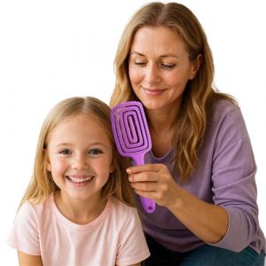 Brosse d&eacute;m&ecirc;lante sans tirer - Brosse &agrave; cheveux violette avec poils de sanglier et nylon - Brosse &agrave; paddle avec ouvertures d'a&eacute;ration et peigne de coiffage - Pour boucles, extensions, cheveux longs et (GUOSHICHEN-UK, neuf)