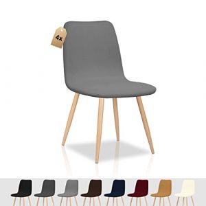 FIGOOO Housse de Chaise Scandinaves Lot de 4 Housse de Chaise Extensible Salle à Manger Universel Amovible Lavable Durable Couverture de Chaise sans Accoudoir pour Cuisine Restaurant Décoration,Gris (FIGOOO, neuf)