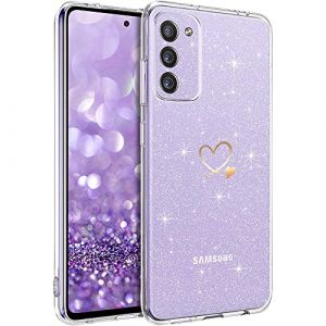 CaseLover Coque pour Samsung Galaxy S20 FE 5G/S20 FE 4G Glitter, Paillette Coque avec Motif Coeur d'amour Mignon Transparent TPU Silicone Shock-Absorption Sparkle Housse Étui pour Samsung S20 FE, B (CaseLover_Direct_Store, neuf)
