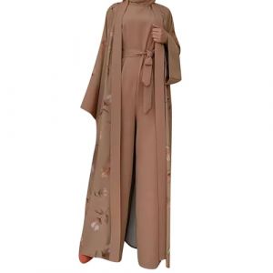 WVONIF Robe de priere Fille Musulmane Robe Homme Musulman Coton Robe Caftan Femme Marocaine Kaftan Femme marocain Moderne Abaya Femme Kimono d&eacute;guisement Femme Carnaval (BAULMD（90% Big Promotion Without Discount Code ）, neuf)