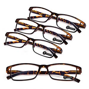 TERAISE 4PCS lunettes de lecture anti-lumière bleue, légères et confortables pour lunettes de lecture homme et femme, robustes lunette de lecture ordinateur, étui à lunettes inclus(1.5X) (HEZHISTORE, neuf)