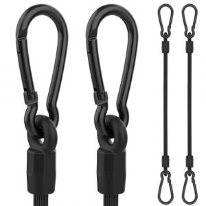 Lot de 4 tendeurs en caoutchouc avec mousqueton, 30 cm, courts, tendeurs de bagages, en latex noir, solides et élastiques, pour voile d'ombrage, bâche, vélo, charge (Rugtol Direct, neuf)