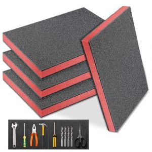 Yunlaishaocer 4 Mousse Prédécoupée,40 x 30 x 2,5cm Mousse Prédécoupée Cube,insert pour outils, insert en mousse polyéthylène, plaque en mousses (XSFFaFa, neuf)
