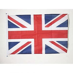 AZ FLAG - Drapeau Royaume-Uni Sp&eacute;cial Ext&eacute;rieur - 90x60 cm - Pavillon Nautique Anglais - Uk - Grande Bretagne En Maille Bloqu&eacute;e Avec Anneaux Plastiques Int&eacute;gr&eacute;s - 80g (AZ-FLAG, neuf)