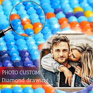 Dessin diamant personnalisé | Photo personnalisée personnalisée Dessin diamant | Peinture, personnalisez votre propre image diamant rond personnalisé | Foret carré 30 x 30 cm (HUIXINWEILUOEU, neuf)
