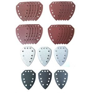 Parkside Lot de 30 feuilles de papier abrasif pour ponceuse manuelle Parkside PAHS 10.8 A1, PAHS 12 A1,PHS 160 A1, PHS 160 B2, PHS 160 B3, PHS160 C3, PHS 160 C4, PMS 130, XQ&sup2;, XQ&sup2; SE, Dimensions similaires &agrave; PHSZ30A1, PHSZ30B2, PHSZ30C3 et PHSZ18C3 (motod