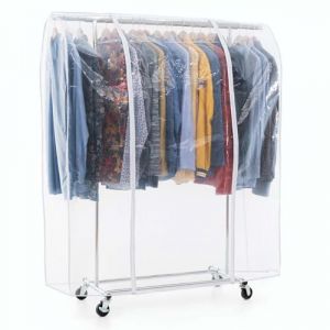 Tatkraft Danko & Anwalt - Penderie Tissu, avec roulettes, Armoire Tissu, Portant V&ecirc;tement Solide, 90 kg Capacit&eacute;, avec Housse Waterproof Transparent (Tatkraft, neuf)