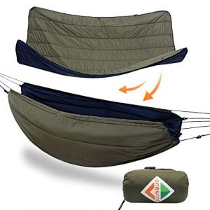 Onewind Couverture de hamac et couverture de camping pour l'hiver – Pleine longueur, portable, avec Dupont Sorona pour 4 saisons – Camping, randonnée, randonnée pédestre, vert OD (Onewind, neuf)