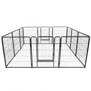 TRMLBE Enclos pliable pour chiot - 12 pi&egrave;ces - Avec 2 portes - Pour chiens, petits animaux et lapins - Enclos pour chien int&eacute;rieur - Mat&eacute;riel pour chien - 65 x 80 cm (KATOU Shop, neuf)