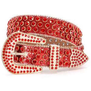 WERFORU Ceinture Strass pour Femme et Homme Ceinture Cowboy Western avec Clout&eacute; Pour Jeans et Pantalons (WERFORU FR Store, neuf)