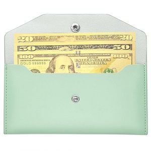 Molain Portefeuille avec enveloppe pour argent, porte-monnaie en cuir PU r&eacute;utilisable, enveloppe budg&eacute;taire, syst&egrave;me d'enveloppes, s&eacute;parateur d'argent pour portefeuille, 18,3 x 9,1 cm, vert, moyen (Auruis, neuf)