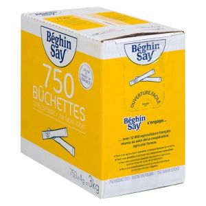 Sucre Blanc en Poudre BEGHIN SAY – Boîte distributrice de 750 Bûchettes Stics 4 g (3 kg) – Idéal pour Les Professionnels – Offre Spéciale (Maxi&Mini, neuf)