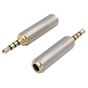 AAOTOKK 2,5 mm Casque Adaptateur 4 P&ocirc;les 2,5 mm M&acirc;le &agrave; 3,5 mm Femelle Jack Convertisseur Audio St&eacute;r&eacute;o Coque M&eacute;tallique pour Casque, &Eacute;couteurs Audio, Microphone(2 Pack-2.5 to 3.5mm M/F) (AAOTOKKY, neuf)