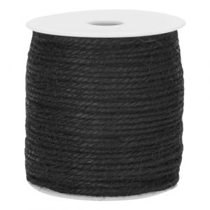 KINGLAKE 3mm Corde Jute, 100M Ficelle en Jute Noir, Corde de Chanvre, Ficelle Chanvre Naturel pour Jardinage, DIY, Cadeau Forfait, D&eacute;cor (JH Gardening, neuf)