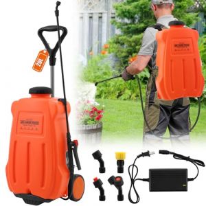 Pulvérisateur Électrique 20L, Chariot à roulettes Réglable, 0-65 PSI, Pulvérisateur Électrique Toiture Longue Portée à Batterie, Débit 3.6 L/Min avec 4 Buses de l'agriculture,de la médecine, etc (CHASING SONG LIMITED-, neuf)