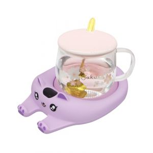 Chauffe Tasse, Chauffe caf&eacute; pour Bureau, Chauffe-Tasse &agrave; caf&eacute;, arr&ecirc;t Automatique, Chauffe-Bougie Intelligent avec 3 r&eacute;glages de temp&eacute;rature, Chauffe-Boisson &eacute;lectrique (Violet) (LCDYCR STORE, neuf)