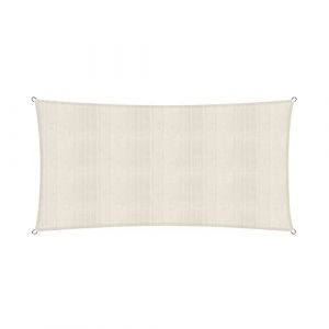Lumaland Sunsail rectangulaire 3 x 5 m&egrave;tres | Protection Solaire r&eacute;sistante aux intemp&eacute;ries avec Cordes de Fixation | Terrasse, Jardin et Balcon, Toile &agrave; Voile HDPE, Protection UV [cr&egrave;me] (DS e-Sales GmbH, neuf)
