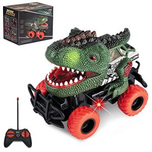 Delycazy Dinosaure Jouet Voiture Enfant pour Garçon 3 4 5 6 7 8 Ans, Voiture Télécommandée Enfant LED Voiture Cars Cadeau pour Garcon 3-8 Ans (Delycazy, neuf)