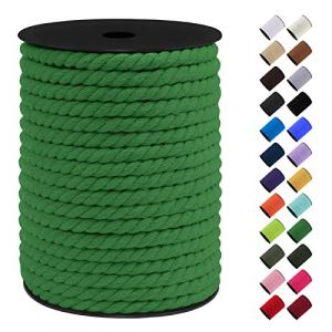 LEREATI Corde Macramé 8mm, 40m Fil Macramé Ficelle Corde Cordon Coton Naturelle, Grosse Corde Douce pour DIY, Porte Plante Mural, Jardin Décoration, Artisanat (Vert Gazon) (LEREATI, neuf)