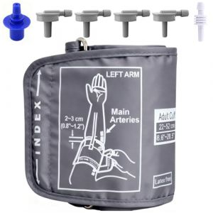 Brassard Tensiom&egrave;tre de Remplacement 22-52cm Avec 6 Connecteurs, Tr&egrave;s Grand Brassard Tensiometre Taille Electrique pour Adultes, Compatible avec Plupart Tensiom&egrave;tres Portable(Gris) (WeiCanBangYu, neuf)