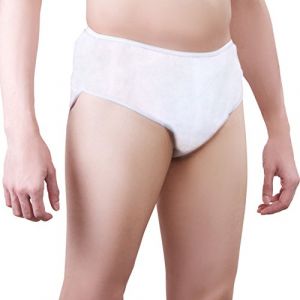 One-Wear Slip PolyPro Homme Jetable (Blanc Lot 5) Vêtement Hopital.Slips Jetables Voyages.Slip Jetable d'urgence.sous Vetement Jetable pour Spa Protection Massage Tatoo Epilation (One-Wear Store, neuf)