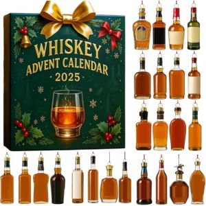 Calendrier de l'Avent Whisky 2025, 2D 24 Jours Sans R&eacute;p&eacute;tition Porte-Whisky, Voyage de D&eacute;gustation &agrave; Travers le Monde du Whisky, Calendrier de l'Avent sans Alcool, Cadeaux pour les Amateurs d'Alcool (Wei Xis, neuf)
